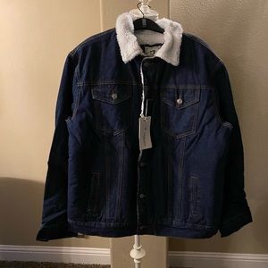 NWT Fashion Jeans Men's Xl Sherpa Lined Jean Jacket